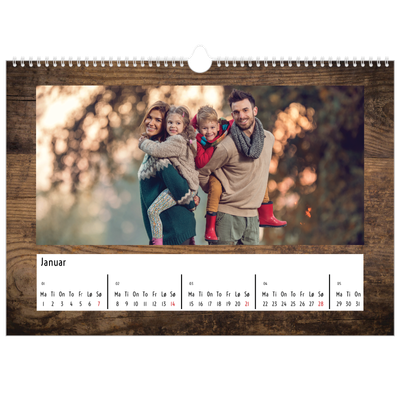 Fotokalender A3 — Paneler i tre [Januar]