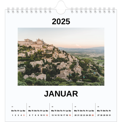 Månedskalender kvadratisk — Enkelt bilde [Januar]