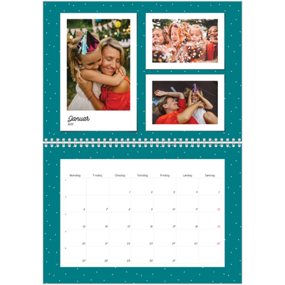 Fotokalender A4 dobbel (30 x 40 cm) — Fargerike minner [Januar]