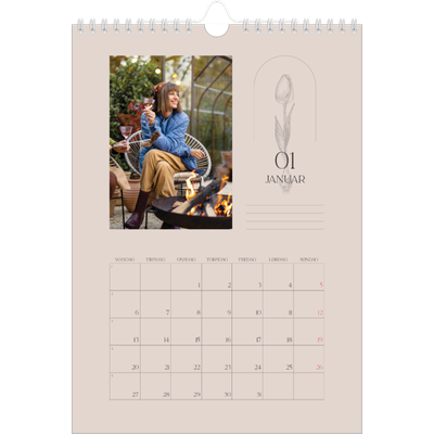 Fotokalender A4 (20 x 30 cm) — Enkel botanisk [Januar]