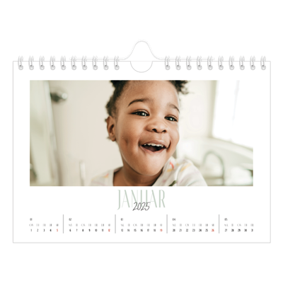 Fotokalender A5 — Flere fonter [Januar]