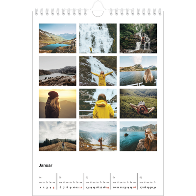 Fotokalender A4 (20 x 30 cm) — Enkelt bilderutenett [Januar]
