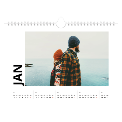Fotokalender A4 — Hvit kalender [Januar]