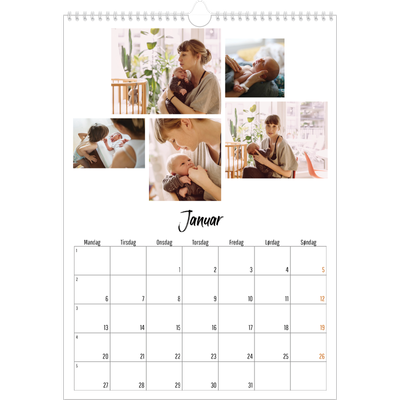 A3 Månedskalender — Boken om meg [Januar]