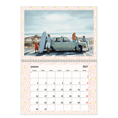 Fotokalender A4 dobbel (30 x 40 cm) — Tapetmønster [Januar]