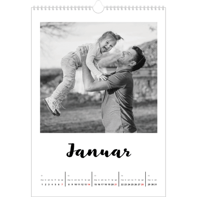 Fotokalender A4 (20 x 30 cm) — Håndskrevet [Januar]