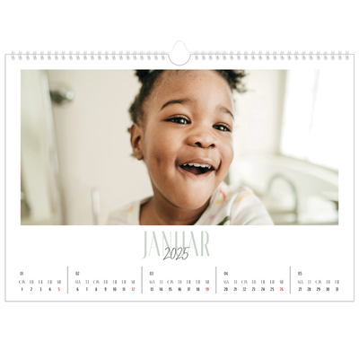 Fotokalender A3 — Flere fonter [Januar]