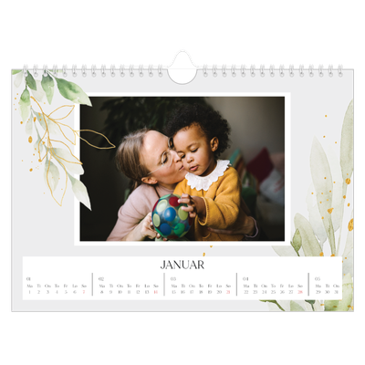 Fotokalender A4 — Naturlig akvarell [Januar]