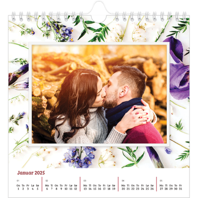 Månedskalender kvadratisk — Blomsterbakgrunn [Januar]