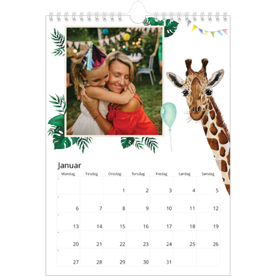 Fotokalender A4 (20 x 30 cm) — Vannfarger dyr [Januar]