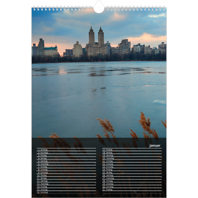 A3 Månedskalender — Transparent kalender [Januar]