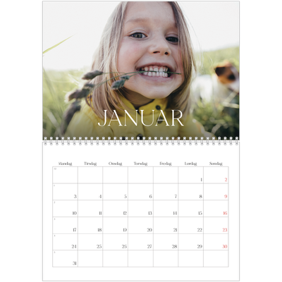 Fotokalender A4 dobbel (30 x 40 cm) — Tolv store måneder [Januar]
